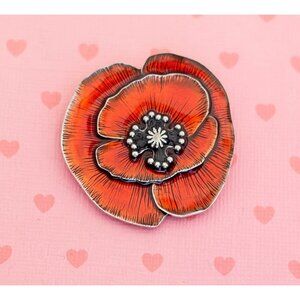 Vintage Pewter Peach Brooch by DANFORTH - X8